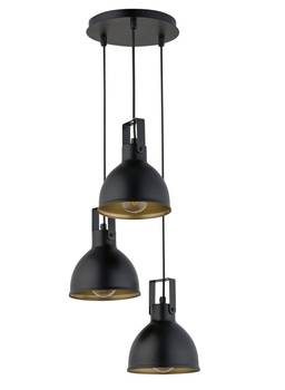 Lampa wisząca loftowa czarno-złota Sigma Lighting MARS 3 koło 32260
