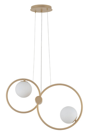 Lampa wisząca okręgi kule złoto-beżowa Sigma Lighting - AQUA 2 zwis podwójny 33473
