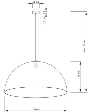 Lampa wisząca kopuła szaro-złota nakrapiana Sigma Lighting SFERA 70 30135