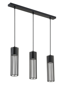 Lampa wisząca druciana tuba czarna Sigma Lighting - FOBIA 3 zwis prosty 33453
