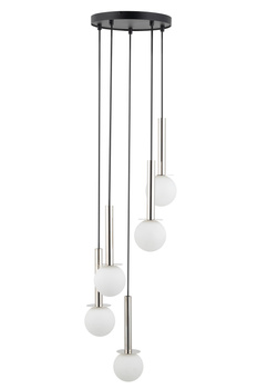 Lampa wisząca kule DAISY 5 Sigma Lighting srebrno-biała 40765