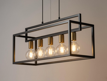 Lampa wisząca loft metalowa czarno-złota Sigma Lighting VIGO 5 32443