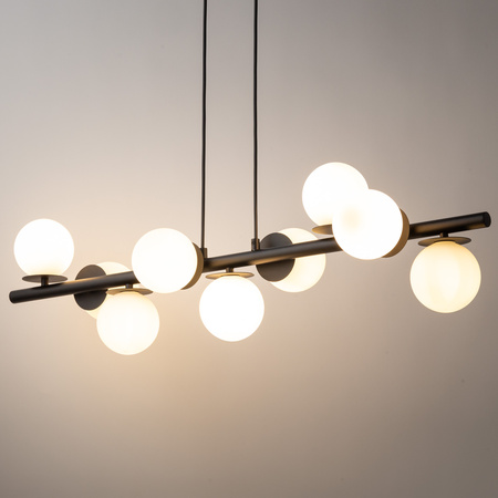 Lampa wisząca AVOLA zwis kulki 9 czarne/białe 40789