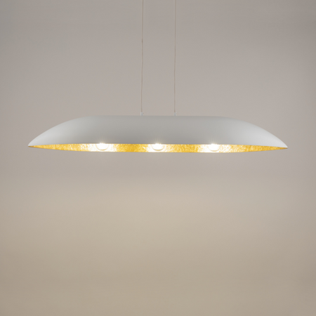 Lampa wisząca z żywicy biało-złota Sigma Lighting Gondola L 40636