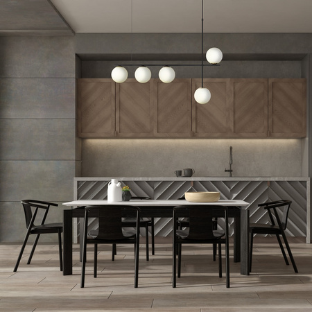 Lampa wisząca mleczne klosze czarna Sigma Lighting SILIA 5 33694