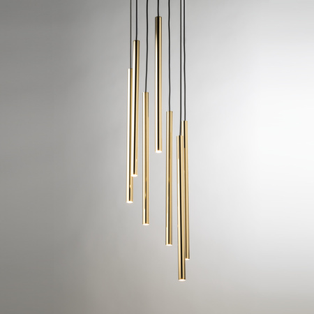 Lampa wisząca rurka SOPEL LUX 7 koło czarno-złoty 40740
