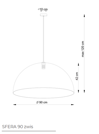 Lampa wisząca duża 90 cm czarno-miedziana Sigma Lighting SFERA 90 30126