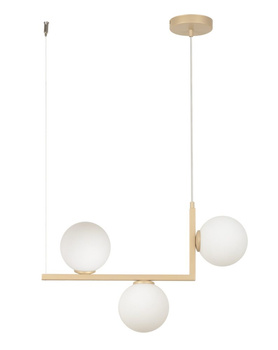 Lampa wisząca mleczne kulki złoto-beżowa Sigma Lighting ANDY 3 33610