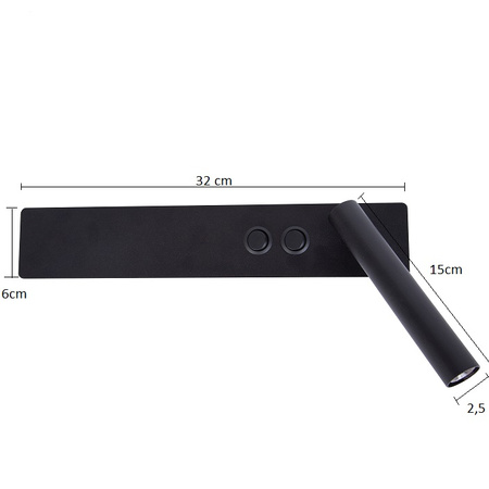 HOTEL MOOD kinkiet z włącznikami D czarny 41368