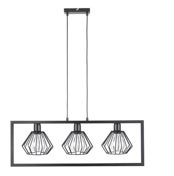 Lampa wisząca klosz diament czarna Sigma Lighting SAGA 3 31618