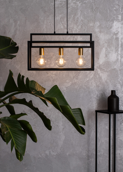 Lampa wisząca loft metalowa czarno-złota Sigma Lighting VIGO 3 32441