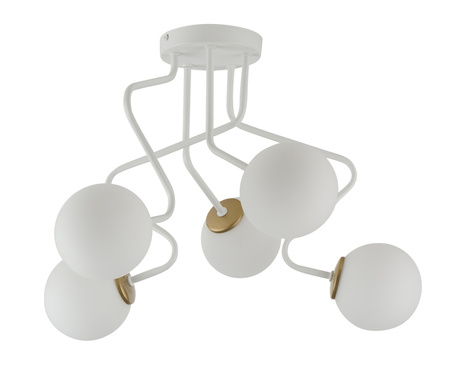 Plafon żyrandol klosze kule biało-złoty Sigma Lighting ZIGZAG 5 33306