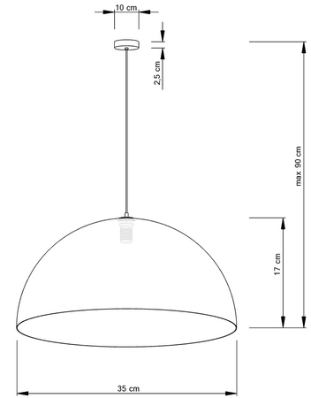 Lampa wisząca kopuła czarno-miedziana Sigma Lighting SFERA 35 30144
