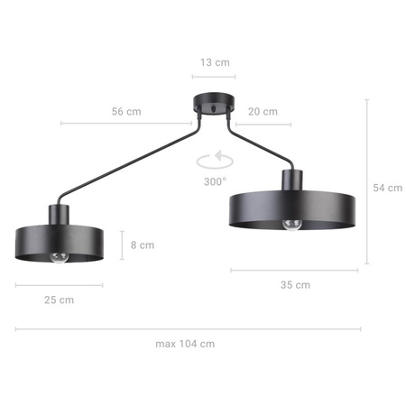 Lampa sufitowa na wysięgniku czarna Sigma Lighting JUMBO 2 31531