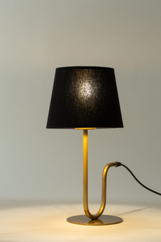 Lampka z abażurem czarno-miedzianym Sigma Lighting VOLUTTO 50358