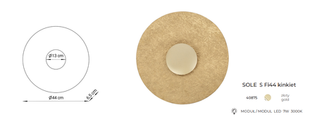 SOLE kinkiet S 44 cm złoty 40875 nowoczesny