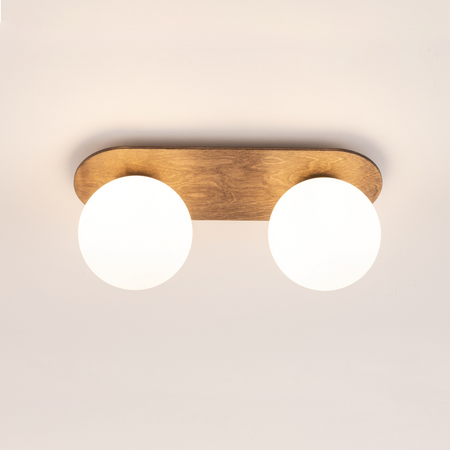 Plafon / kinkiet z mlecznymi kloszami brązowy Sigma Lighting FLORA 2 33653
