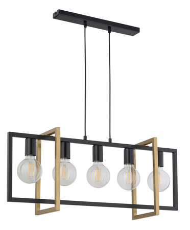 Lampa wisząca geometryczna loft czarno-złota Sigma Lighting EDEN 5 32236