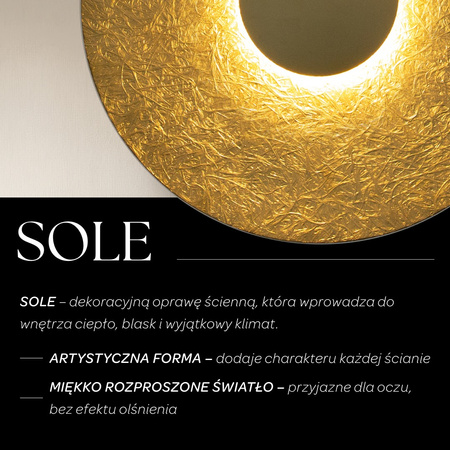 SOLE kinkiet M 65 CM złoty 40876 nowoczesny