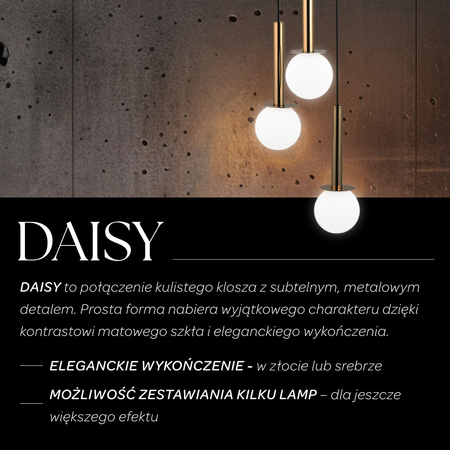 Lampa wisząca kule DAISY 3 Sigma Lighting złoto-transparentna 40758