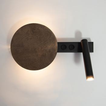 HOTEL MOOD - kinkiet z włącznikami A czarny/brąz 41364