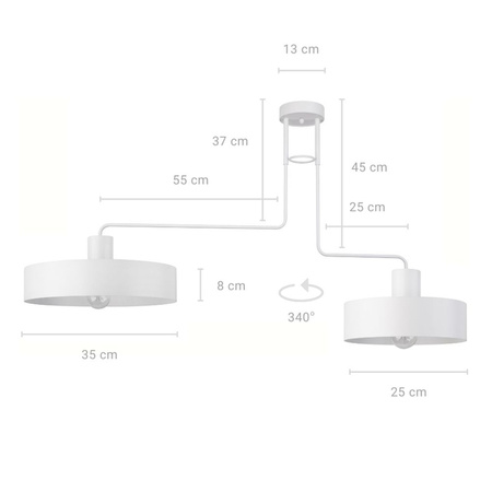 Lampa sufitowa na wysięgniku biała Sigma Lighting VASCO 2 31552