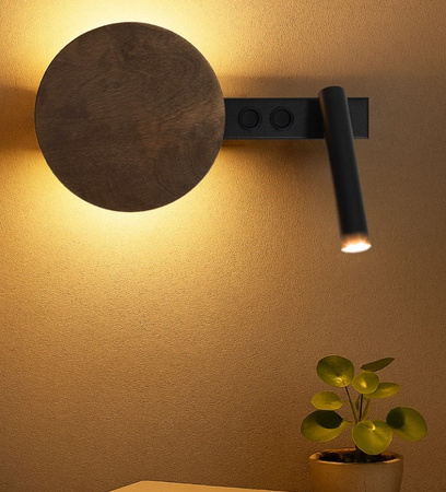 HOTEL MOOD - kinkiet z włącznikami A czarny/brąz 41364