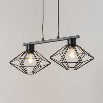 Lampa wisząca druciana diament czarna Sigma Lighting - VARIO 2 40558