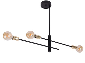 Lampa sufitowa na 3 żarówki czarno-złota Sigma Lighting ONYX 3 31922