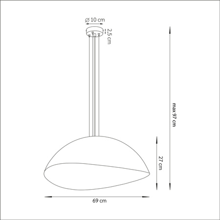 Lampa wisząca z żywicy czarno-srebrna Sigma Lighting Solaris L 40630