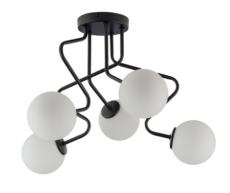 Plafon żyrandol klosze kule czarny Sigma Lighting ZIGZAG 5 czarny 33294