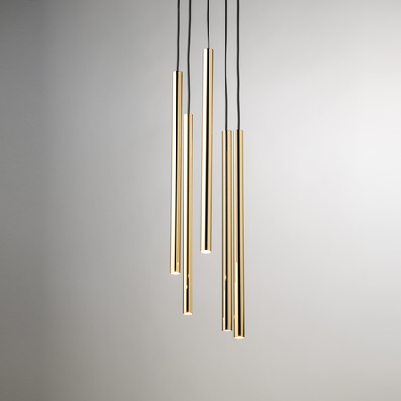 Lampa wisząca rurka SOPEL LUX 5 koło czarno-złoty 40739