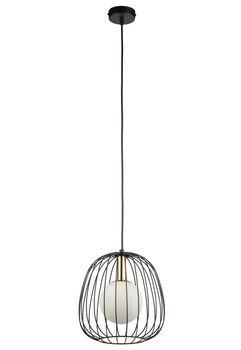 Lampa wisząca druciana BELL 1 S czarno-złota 40726