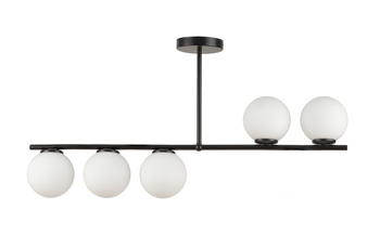 Lampa sufitowa mleczne kule czarna Sigma Lighting KORAL 5 krótki 33643