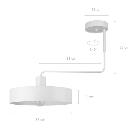 Lampa sufitowa na wysięgniku biała Sigma Lighting VASCO 1 31550