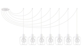 Lampa wisząca podwieszana pająk biała Sigma Lighting Aura Kwadrat 7 31120