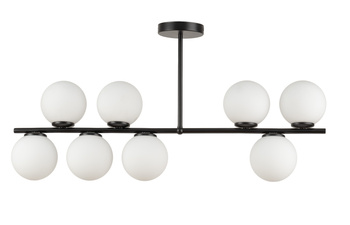 Lampa sufitowa żyrandol mleczne kule czarna Sigma Lighting KORAL 8 krótki 33644