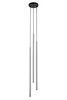 Lampa wisząca rurka SOPEL LUX 3 koło długi czarno-srebrna 40744
