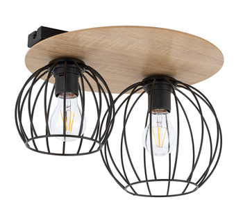 Plafon druciany sklejka dąb czarny Sigma Lighting CYBER 2 koło 32355