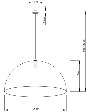 Lampa wisząca duża czarno-miedziana Sigma Lighting SFERA 90 30126