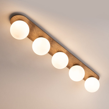 Plafon długi brązowy z mlecznymi kloszami Sigma Lighting FLORA 5 33657