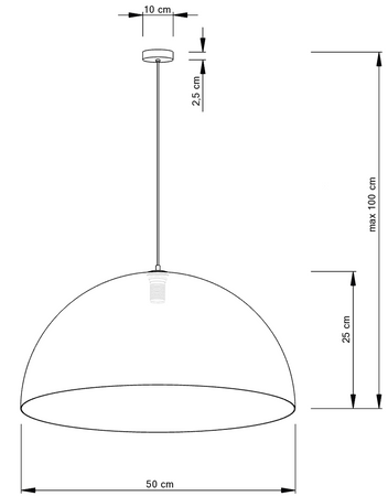 Lampa wisząca kopuła czarno-złota Sigma Lighting SFERA 50 30137