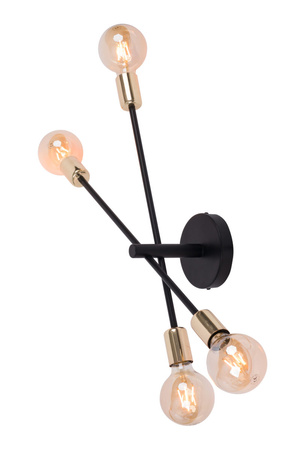 Kinkiet poczwórny loft czarno-złoty Sigma Lighting ONYX 31921