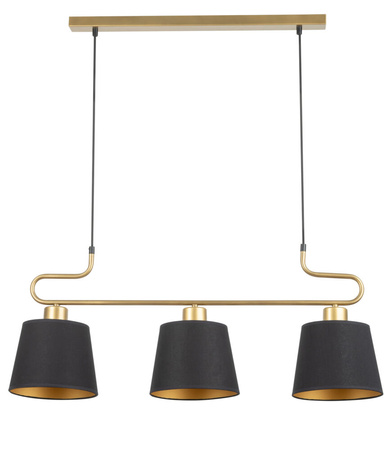 Lampa wisząca z abażurem czarno-miedzianym Sigma Lighting VOLUTTO 3 40646