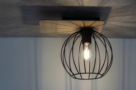 Plafon druciany sklejka dąb czarny Sigma Lighting CYBER 1 prostokąt 32357