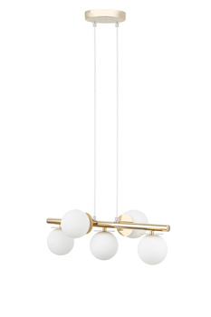 Lampa wisząca AVOLA zwis kulki 5 złote/białe 40795