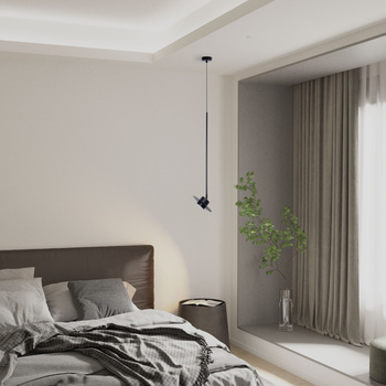 CHARLIE M czarny dł. max 200 cm ruchomy klosz 41296	