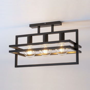 Plafon loftowy metalowy czarny Sigma Lighting - MERCI 3 32406