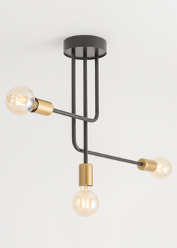 Plafon loftowy czarno-złoty Sigma Lighting GINO 3 32380