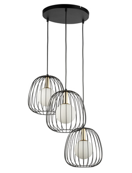 Lampa wisząca druciana BELL 3 czarno-złota 40729
